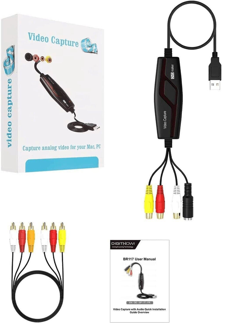 [Australia - AusPower] - VHS to Digital Converter,Video Capture Card Device,VHS VCR Hi8 Mini DV to Mac Digital Converter,RCA to USB Video Converter for PC TV Tape Player Camcorder,MAC Windows Vista Compatible 