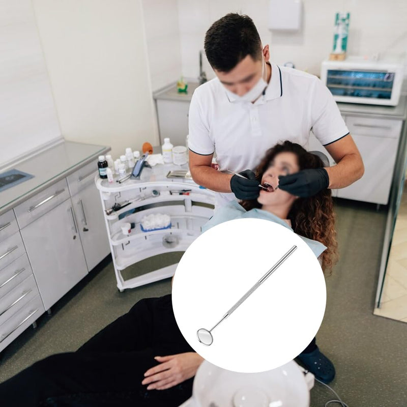 2 Pieces Stainless Steel Dental Mirror, Surgical Professional Dentist Mirror, Mouth Mirror, Oral Care Checking Instrument and Eyelash Extension