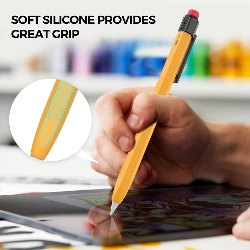 [Australia - AusPower] - iPencil Case Sleeve Silicone Protective Cover Perfect Grip Skin Classic Design with Sturdy Clip Compatible with Apple Pencil 2nd Generation (Classic) 