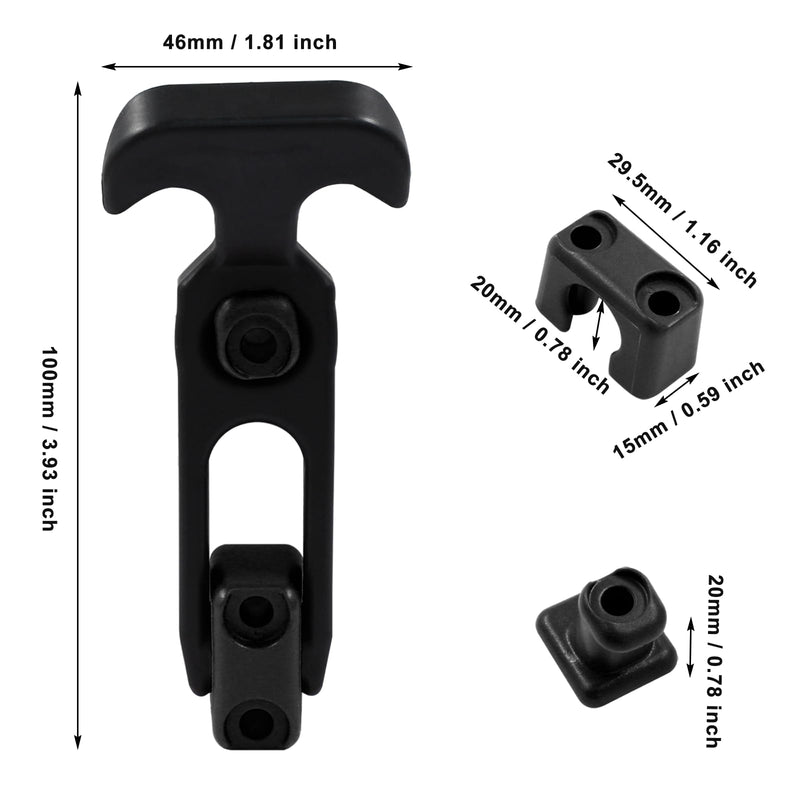 [Australia - AusPower] - Hordion 2 Pack 110 x 46mm T-Handle Latches, Toolbox Lid Latches Boat Hatch Latches, Rubber Draw Latches for Toolbox Cooler Replacement(Black) 110 x 47mm-Black 