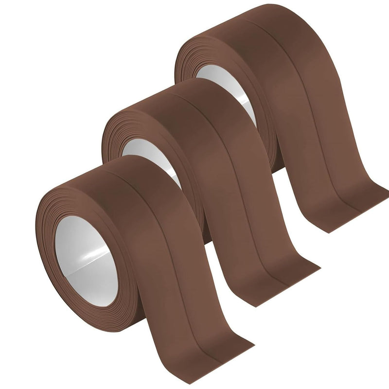 3 Rolls Self-Adhesive Caulk Tape - Waterproof Peel and Stick Sealing Strip (1.5"x10.5 Ft, Brown) for Bathtub, Shower, Sink, Toilet Edge Protector & Kitchen Countertop - No Mess Alternative to Caulking Brown 3 pcs( 1.5"x10.5 Ft x3pcs)