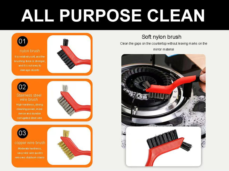 [Australia - AusPower] - Rust Remover Brass Brush, 3 Pack Small Wire Brush Brass Wire Brush, Brass Brushes for Cleaning, Brass Brush Tool Rust Remover for Metal (Brass Steel Nylon Red) Brass Steel Nylon Red 
