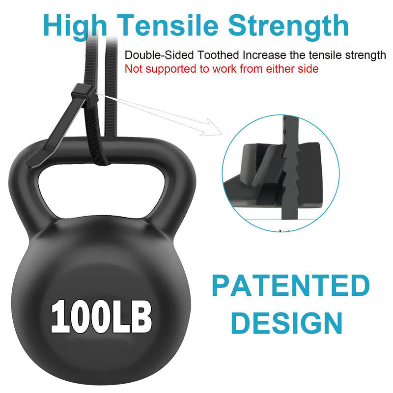 [Australia - AusPower] - 12 Inch Zip Ties Double Sided Toothed,100 LBS Tensile Strength Heavy Duty Cable Wire Ties With Self-Locking Adjustable More Durable Nylon Tie Wraps for Indoor Outdoor?100 Pack? 