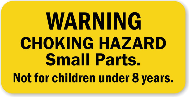 SmartSign (750/Pack) Warning Choking Hazard Small Parts Not for Children Under 8 Years Labels in Dispenser Box, 0.5 x 1 inch, Semi-Gloss Paper Stickers with Permanent Adhesive, Yellow/Black, USA-Made