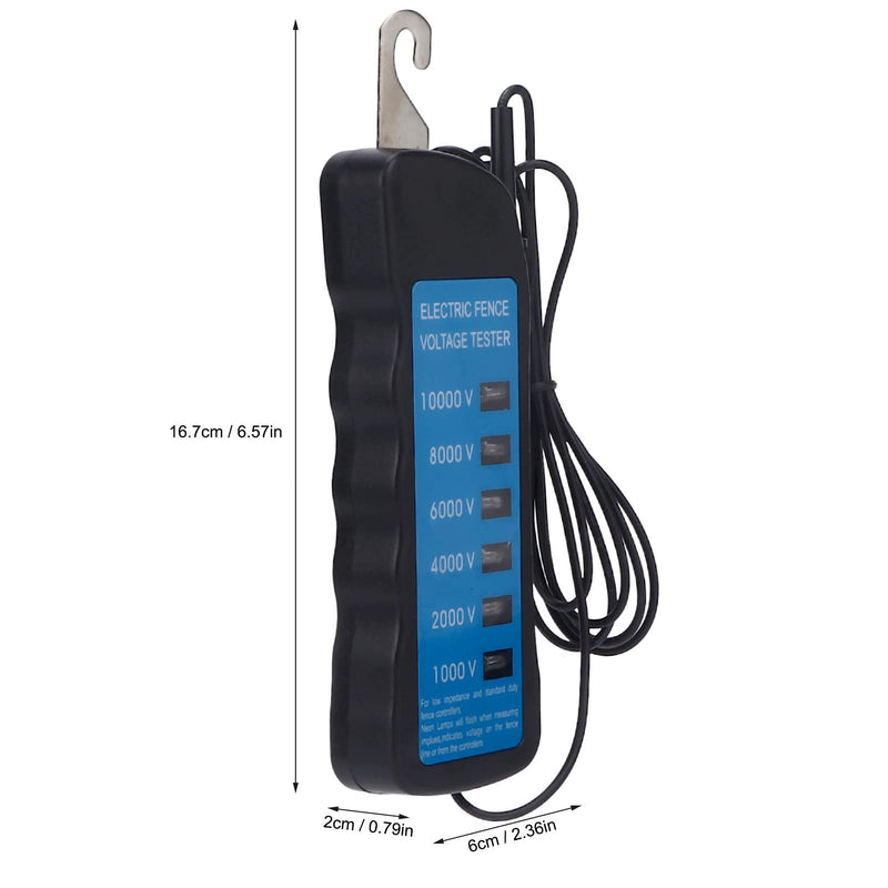 [Australia - AusPower] - Electric Fence Voltage Tester, Electric Fence Troubleshooter Voltmeter High Voltage 1000-10000V Garden Tools, Waterproof Portable Voltage Meter with 6-Piece Light for Farm 