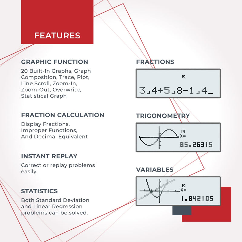 [Australia - AusPower] - CATIGA Scientific Calculator with Graphic Functions - Multiple Modes with Intuitive Interface - Perfect for Students of Beginner and Advanced Courses, High School or College 1) Black 