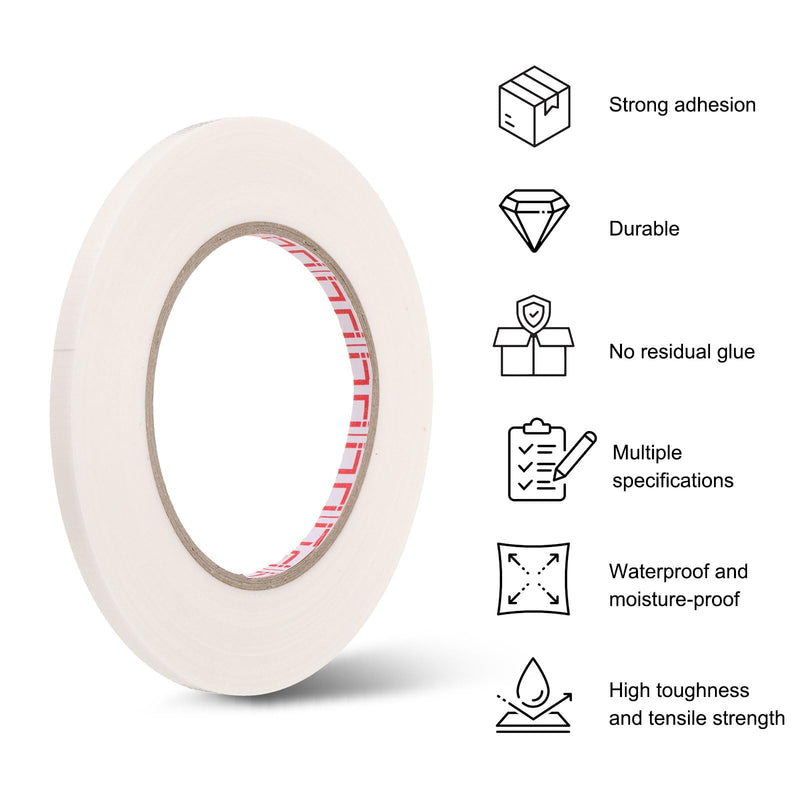 HARFINGTON 4 Rolls White Electrical Tape 1/4" x164ft(6mmx50m) 0.2mm Thick Thick Vinyl Wire Harness Cloth Tape Heat Resistant & High Adhesive for Electrical Repairs Cable Fixed Carpet Seaming 1/4"x164ft