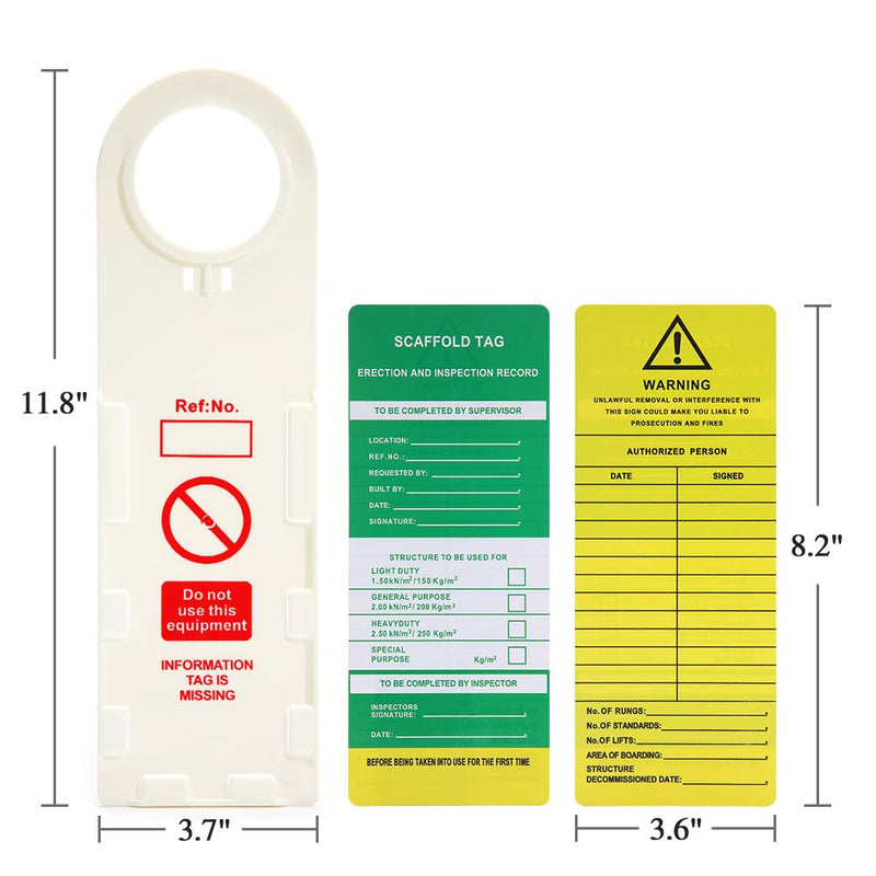 Scaffold Status Holder and Safety Inspection Tags - Do Not Use Scaffold - 10 Pcs