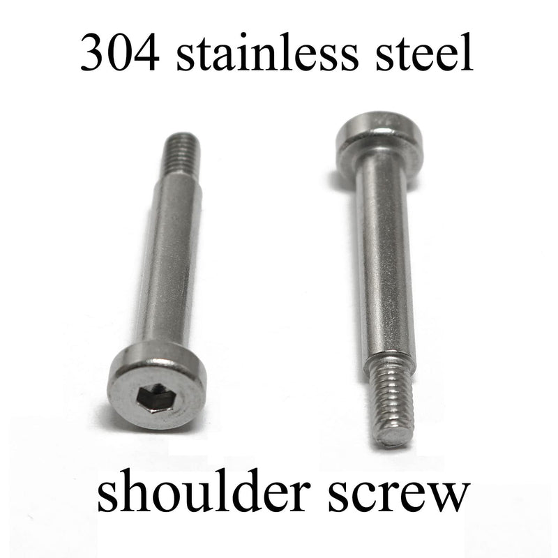 [Australia - AusPower] - 4pcs 304 Stainless Steel Hex Socket Shoulder Bolt M4 Thread 5mm Shoulder Dia 25mm Shoulder Length for Textile, Hydraulic, Injection Molding and Machinery Industries M4x25mm 