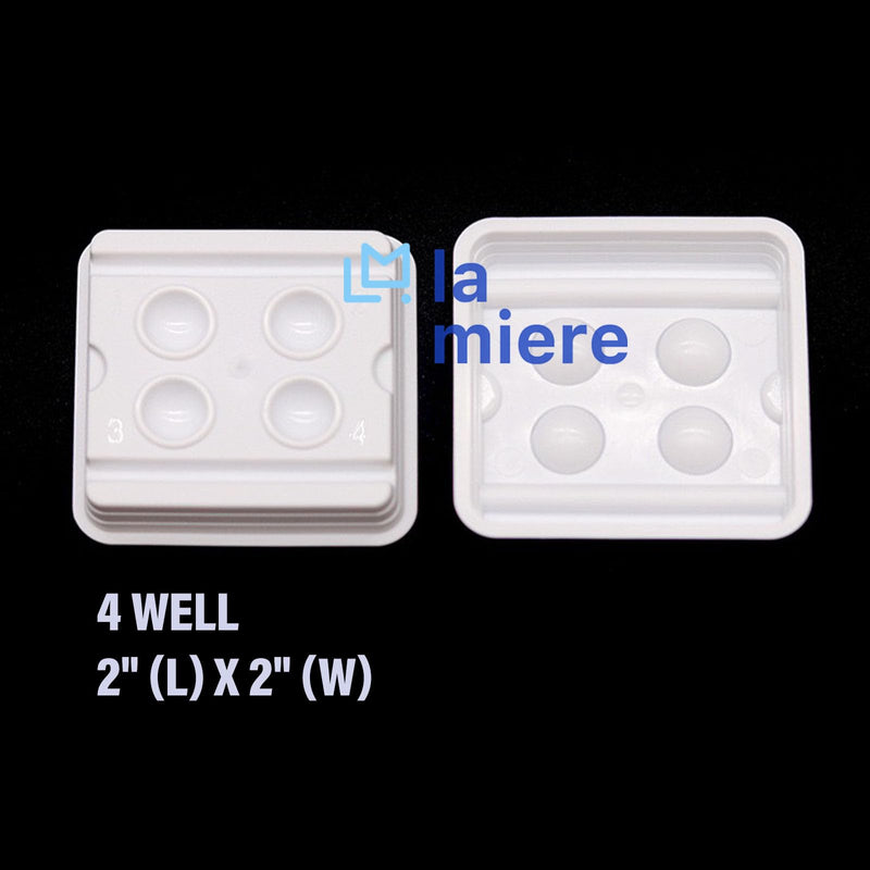 [Australia - AusPower] - 100 PCS Dental Disposable 4 Hole Mixing Wells, PMU Practice Kit, PMU Ink Tray, Microblading & PMU Pigments, Pigment Cups, Microblading Supplies (White, 100) 100P, White 