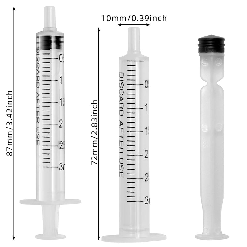 Pack of 50 Syringes, 3 ml Syringes, Disposable Syringes Without Needle Colostrum Syringe | Dosing Syringe, Liquid Measure Syringes Breast Milk for Scientific Laboratories, Watering, Refilling, Feeding Pets 3ml