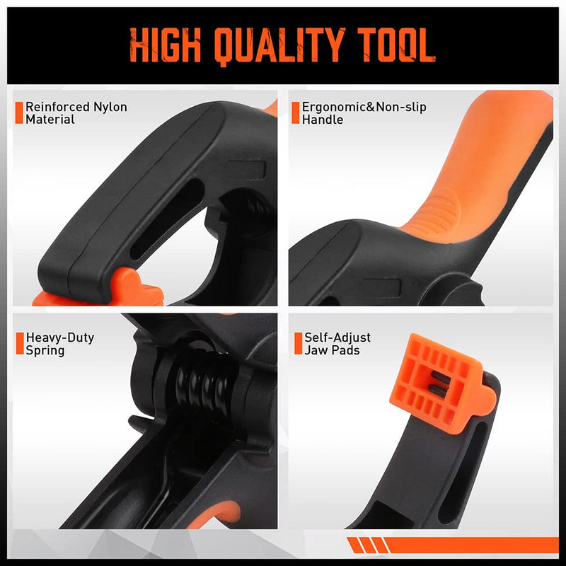 [Australia - AusPower] - HORUSDY 8-Pack Spring Clamps Heavy Duty, 5-inch Large Plastic Clamps for Crafts with 2-3/8Inch Jaw Opening for DIY, Gluing, Clamping and Securing 