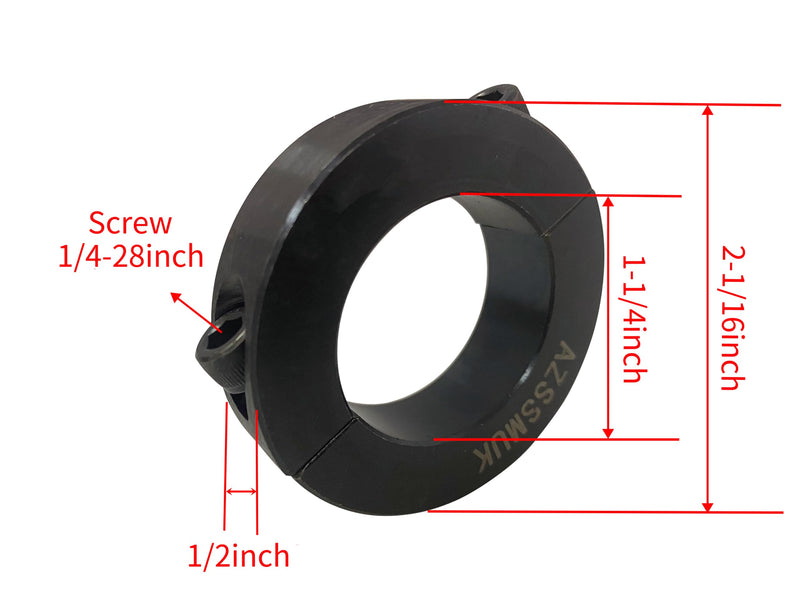 [Australia - AusPower] - AZSSMUK Shaft Collar Bore 1-1/4'' Double Split Black Oxide Set Screw Durable Shaft Collars Suitable for Machinery and Industrial Use 2 Pieces 1-1/4'' 