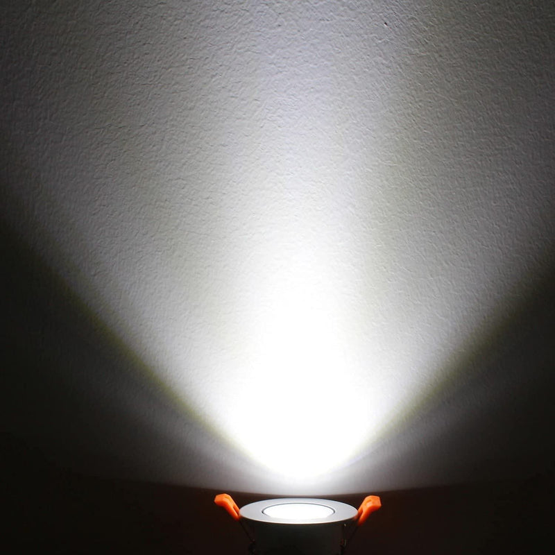 inShareplus 2 Inch LED Downlight, 3W Recessed Lighting COB Dimmable, 5000K Daylight White, CRI80, Ceiling Lights with LED Driver, 6 Pack 5000k(Daylighting White) White/6Pack