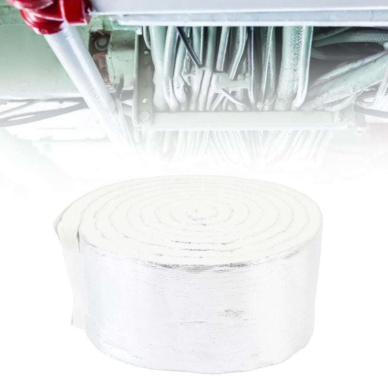 Thermal Insulation Tape Heatproof Aluminum Foil Pipe Wrap Insulation Roll High Durability Self Adhesive for Auto Parts Home Repairs Marine RV 3.94in X 0.47in X 10.82Ft