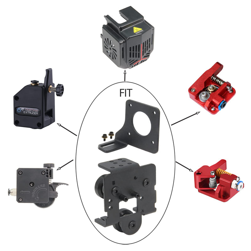 Zeberoxyz Ender 3 Neo 3D Printer Upgrade Direct Drive Plate with Dual Gear Extruder with Stepper Motor Only for Ender 3 Neo, Ender 3 Max Neo (Plate+Dual Extruder+Motor Kit) Plate+Dual Extruder+Motor Kit