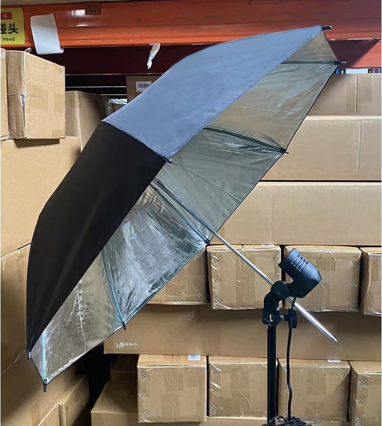 [2 Pack] 33'' Photography Umbrella Black & Silver Flash Umbrella black/silver