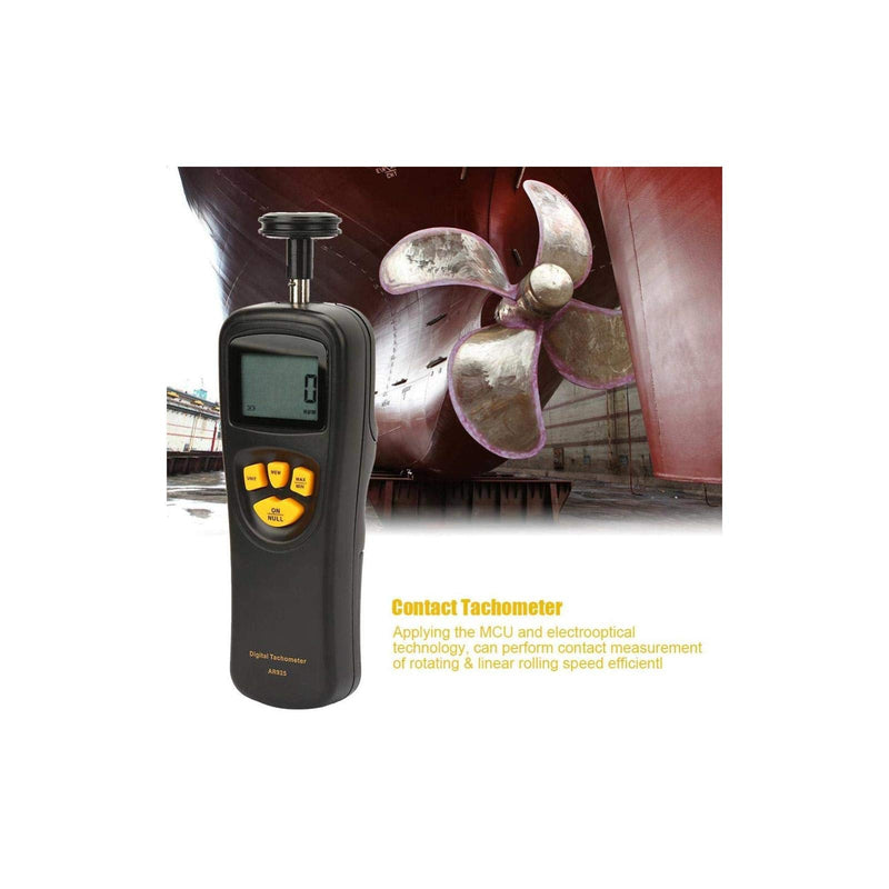 [Australia - AusPower] - Digital Contact Tachometer,LCD Handheld Tachometer 0.5-19999RPM,High Tester Counter with Max/Min/Last Data Backlight Hold Functions 