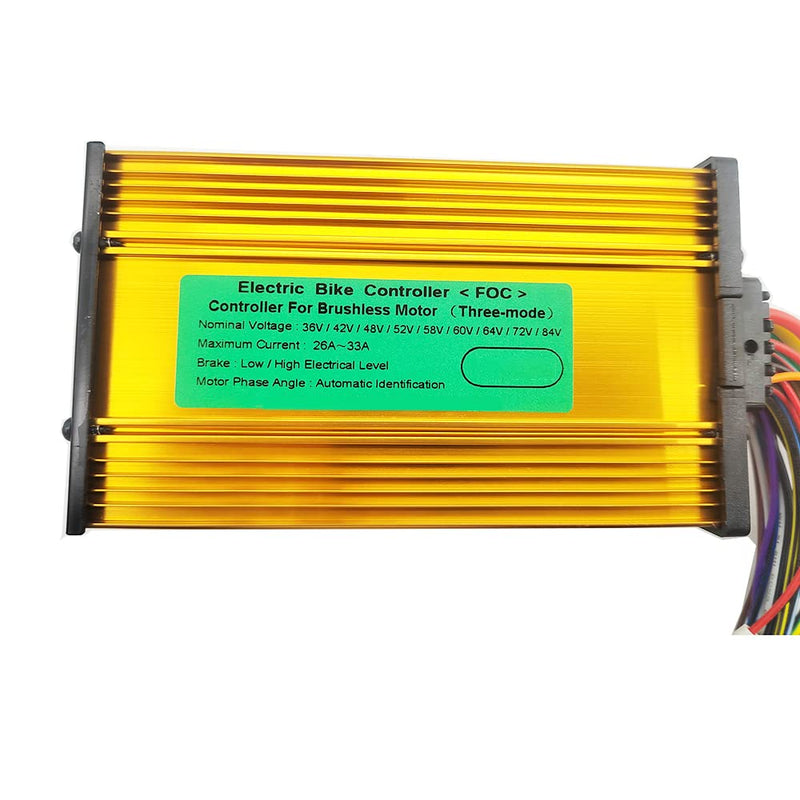 Electric Bike Scooter Brushless Controller 36V 48V 60V 72V 26-33A 500W-800W Sine Wave for Brushless Motor