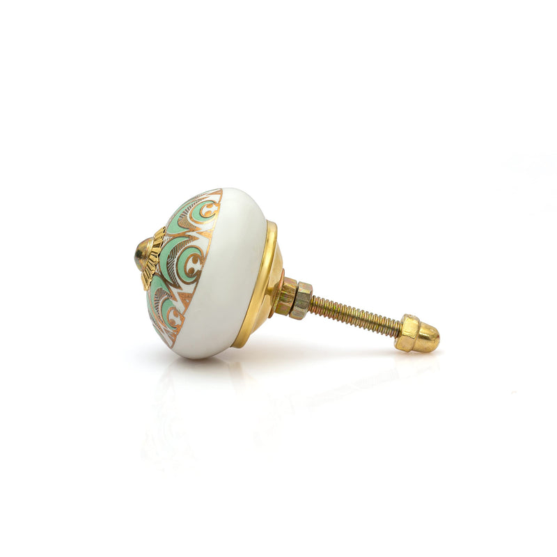 Doorknobs Hand Painted Antique Ceramic Knobs, Contemporary Dresser Drawer Pull and Push Furniture Handle Knobs for Cabinet, Wardrobes, Cupboards, Drawer, Antique Décor, Pack of 10 vb013