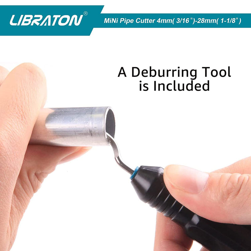 [Australia - AusPower] - Libraton Tubing Cutter 3/16" to 1-1/8", Mini Tube Cutter, Copper Cutter, Heavy Duty Mini Pipe Cutter, Copper Tube Cutter with Deburring Tool for Copper Pipe, Aluminum Pipe, Thin Stainless Steel Pipe 3/16" to 1-1/8" 