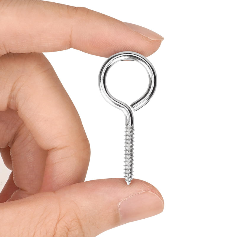 [Australia - AusPower] - Aovchei Eye Screws, 100PCS 1.5 Inches Heavy Duty Metal Screw Hooks, Self Tapping Eye Bolts, Indoor & Outdoor for Hanging Artwork 1.5 Inch 