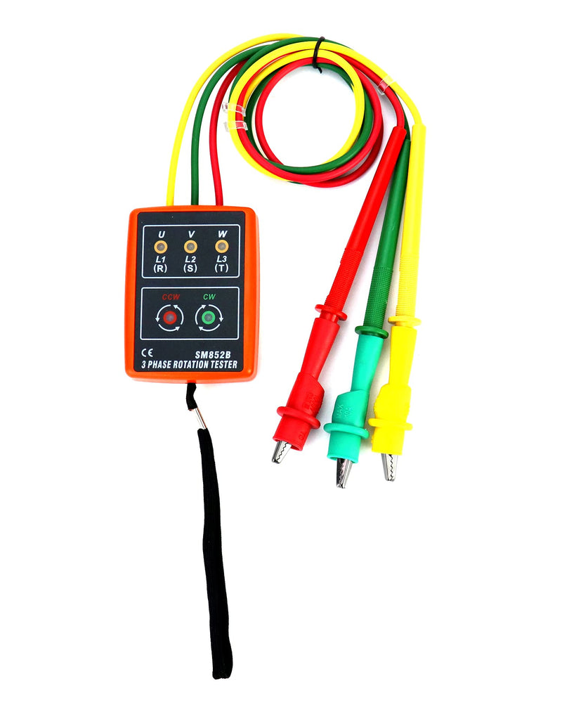 [Australia - AusPower] - QWORK Professional 3-Phase AC Voltage Tester with LED Display and Buzzer Indicator, 60V~600V 