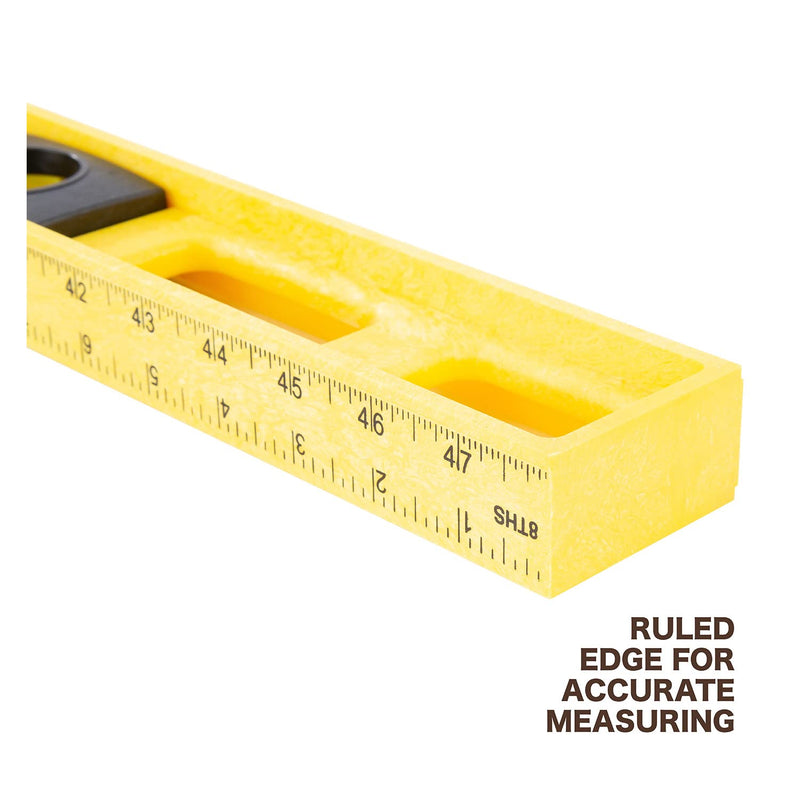 [Australia - AusPower] - Mayes Polystyrene 4ft Level, 00LM Mini LED Button Work Light, 48 Inch Level Made in the USA, 2 Button Mini Flashlights, Carpenter Tools, Button Magnetic Work Light, Impact Resistant Frame 