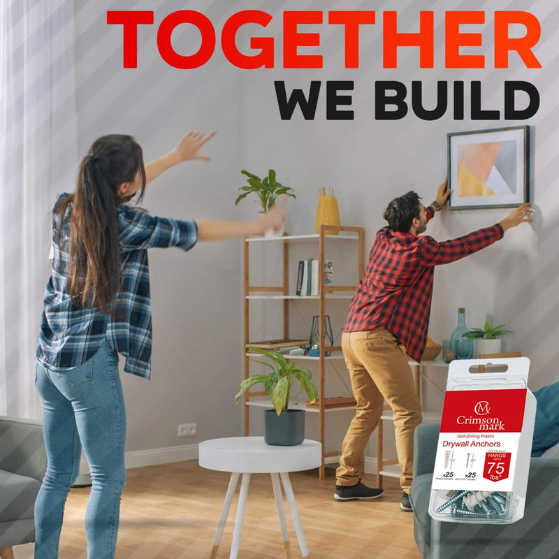 [Australia - AusPower] - 120Pcs #8 Self Drilling Drywall Anchors and Screws kit #8 x 1-1/4- Superb Wall Anchors for Drywall, Holds upto 75lbs  No Drill Hole Required with These Dry wall screws and anchors Nylon 120 