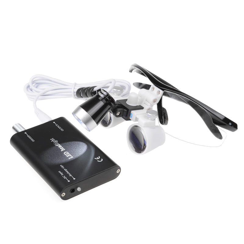 3.5x420mm Black Magnifying Glass with 3W LED Headlight for Lab Use