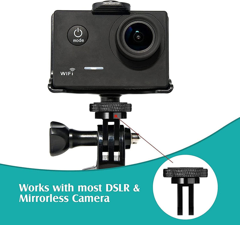 [Australia - AusPower] - Aluminum Camera Tripod Adapter 1/4"-20 Conversion Mounts Compatible with Gopro Action Cameras Insta360 and Other Standard 1/4 Accessories, Quarter Inch Mount for GoPro Ecosystem 