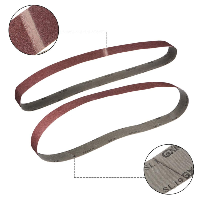[Australia - AusPower] - uxcell 2 x 48 Inch Sanding Belt 80 Grit Sand Belts for Belt Sander 5pcs 