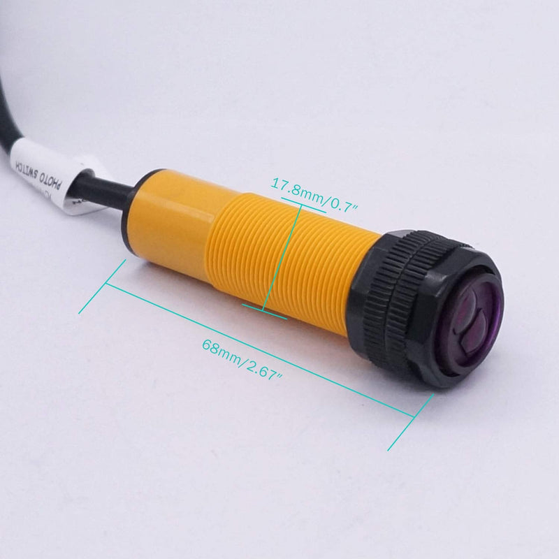 [Australia - AusPower] - Taiss photoelectric Sensor 30cm Adjustable M18 Diffuse Reflection photoelectric Switch Sensor Optical Three Lines PNP NO（Normally Open）Proximity Switch 6-36VDC E3F-DS30P1 