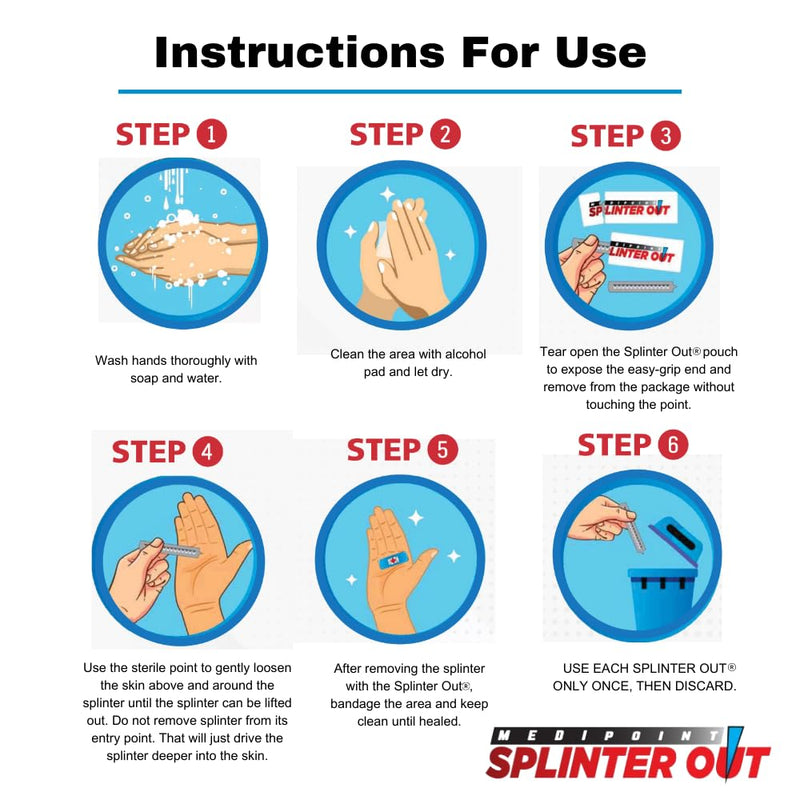 [Australia - AusPower] - Medipoint Splinter Out Splinter Remover, 20 Count (Pack of 6) 