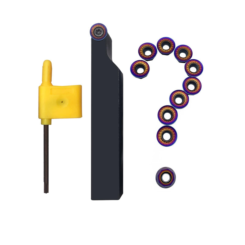 [Australia - AusPower] - 5/8" Indexable Metal Lathe Turning Tool Holder SRAPR1616H10 with 10pcs RCMT10T3MOE-JS R5 Round Carbide Replacement Inserts Button inserts for Steel Stainless Steel 