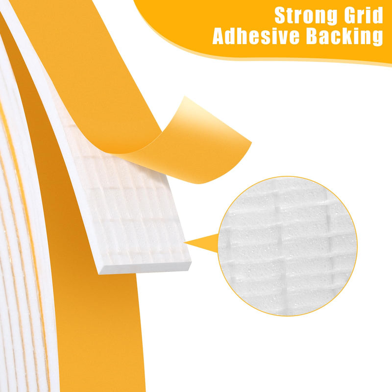 [Australia - AusPower] - 16Feet Weather Stripping Seal (1/2 Inch X 1/4 Inch) for Door Window, High Density Foam Tape, Soundproofing, Insulation Strip, Door Sealers for Door Frame- White 1/2 Inch X 1/4 Inch X 16Feet 