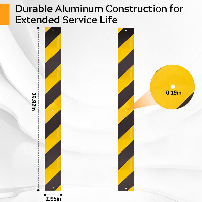 6 Pcs Reflective Sign Post Panels 30 x 3'', Aluminum Reflectors for Post,Reflective Road Markers with High-Visibility,Weather-Resistant for Driveway,Parking,Street-Warns of Slow Moving Vehicles black and yellow 6 Pcs