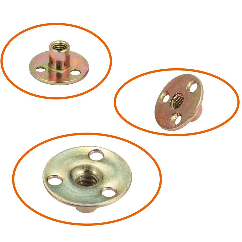 [Australia - AusPower] - 5/16"-18 T Nuts Brad Hole Carbon Steel Round Base Screw-in T-Nuts Furniture Hardware Flange Insert Female Thread T-Nut 5/16"-18?12pcs? 