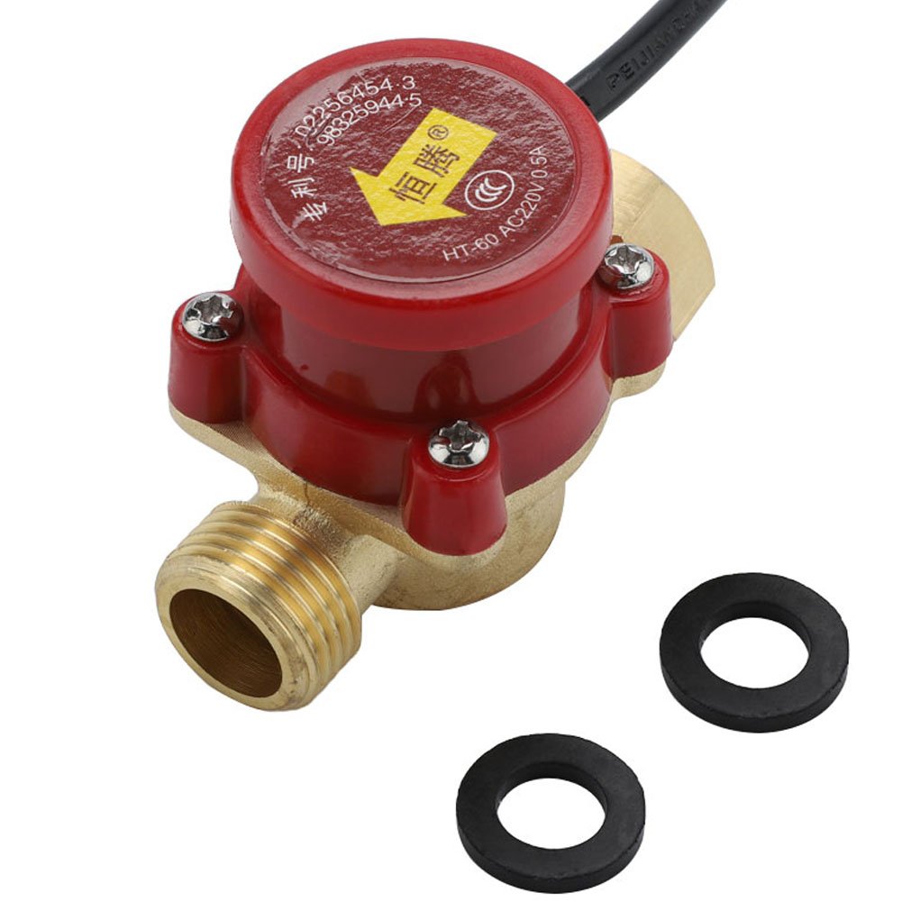 Pump Flow Switch, 1 PCS HT 60 AC220V 0.5A G3 / 4" 3/4" Thread Water Pump Flow Sensor Switch for The Low Water Pressure Range or The Automatic Circulation of The Solar System.