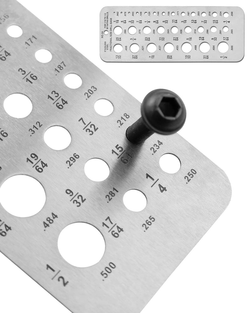 [Australia - AusPower] - 7 PCS Screw Thread Pitch Cutting Gauge Tool Set for Industrial Measurement, 3 PCS Center Gage 1 PC Drill Gauge, 1 America Type 1 Metric America Type 1 Metric Imperial US, Stainless Steel 