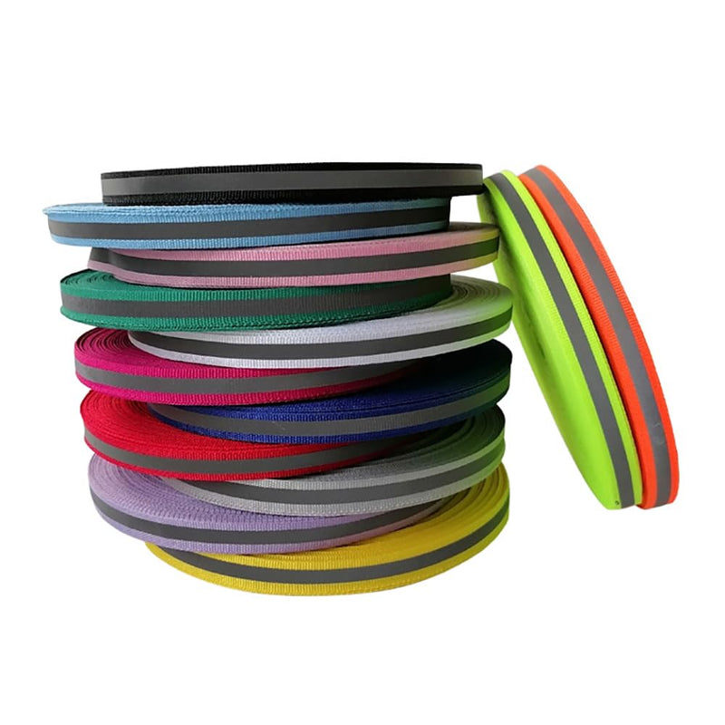 164Feet High Visibility Reflective Tape Strip, Sew on Safety Fabric Webbing 10mm Reflective Warning Florescent Safety Tape for Clothes Bags Raincoats (Fluorescent Green) fluorescent green