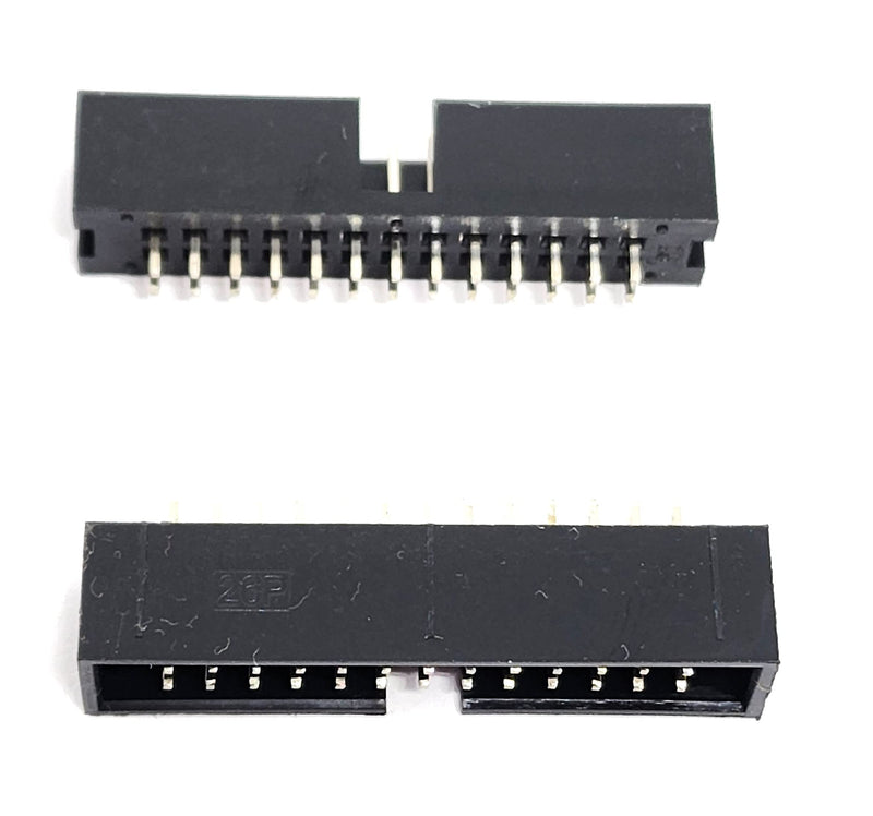 [Australia - AusPower] - 25-Pack 26P DC3 2.54mm 0.1" Pitch 26 Pins Male Box Headers 2x13 Dual Rows 26 Pins Male Straight Pin PCB DIP, Double-Row 2x13 26P DC3 2.54 mm DCS IDC Connector 2X13M-25PK 