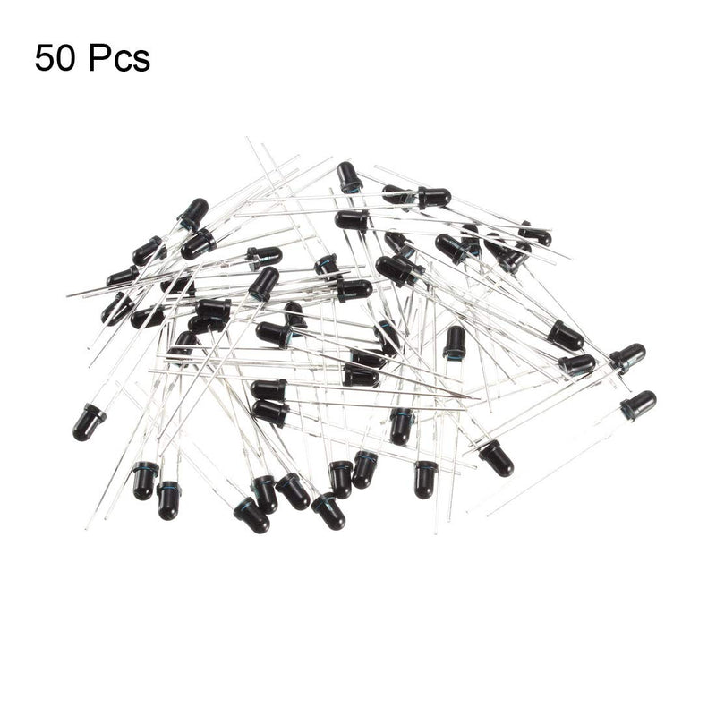 [Australia - AusPower] - uxcell 50pcs 3mm 940nm Infrared Receiver Diode DC 1.2V LED IR Receiver Light Emitting Diodes Black Round Head 
