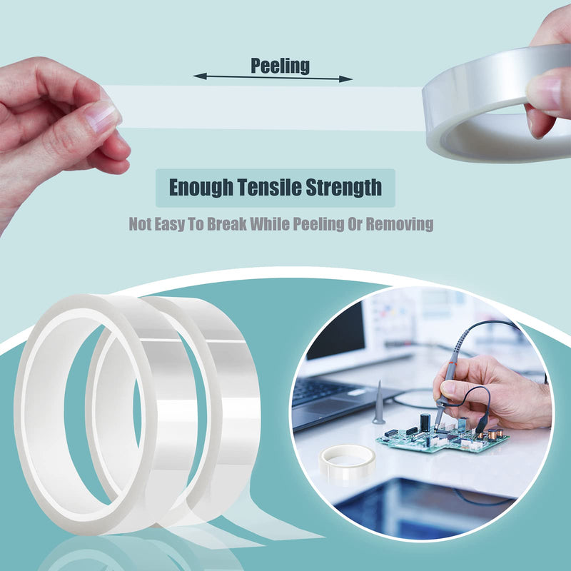[Australia - AusPower] - 2 Rolls 20mm x33m(108ft) Clear Heat Tape,Transparent High Temperature Heat Resistant Tape,Heat Transfer Tape for Heat Press and Sublimation,Heat Transfer Vinyl,No Residue 