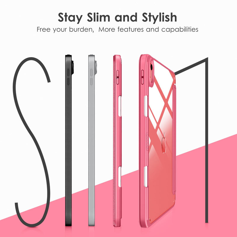 [Australia - AusPower] - DTTOCASE for iPad 10th Generation Case 2022, 10.9 Inch Case with Clear Transparent Back and TPU Shockproof Frame Cover [Built-in Pencil Holder, Support Auto Sleep/Wake] -Watermelon Watermelon 