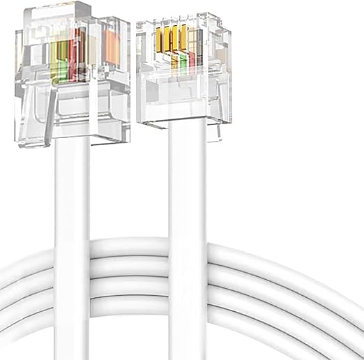 [Australia - AusPower] - Phone Jack to Ethernet Cable Adapter, RJ45 8P8C Female to RJ11 6P4C Male for Landline Telephone Service (2 Pack) 