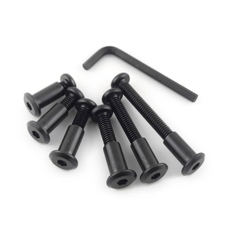 [Australia - AusPower] - Black M6 Hex Drive Socket Cap Bolts Screws Kit,30-Sets Binding Post Screws Socket Cover Connecting Bolt Fixing Post Screw for Furniture Chair Crib Table Cabinets,M6x16mm/ 20mm/ 25mm/ 30mm/ 40mm/ 50mm Black Black-6sizes-35sets 