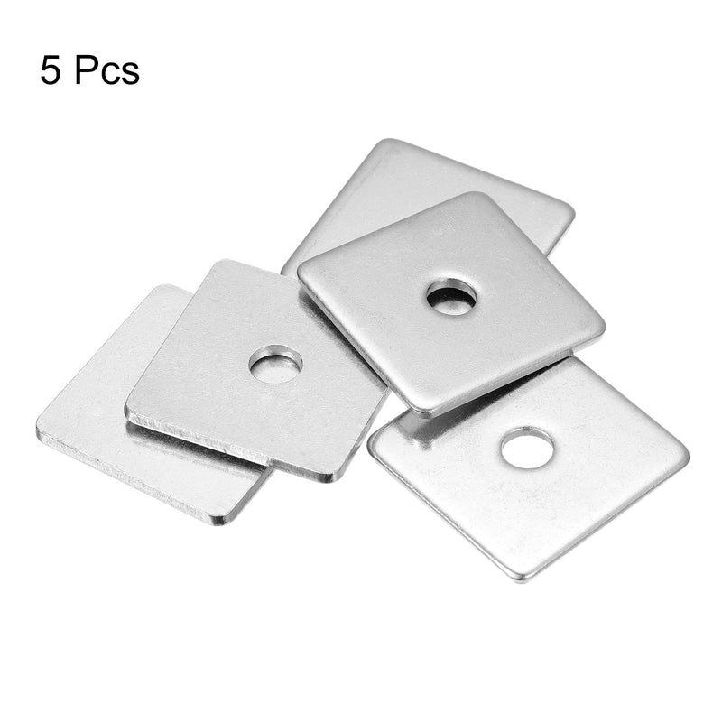 [Australia - AusPower] - uxcell Square Washer, 5pcs M8x40x40x3mm 304 Stainless Steel Square Plate Washers Flat Pad Spacer Gasket for Hardware Fastener 5 