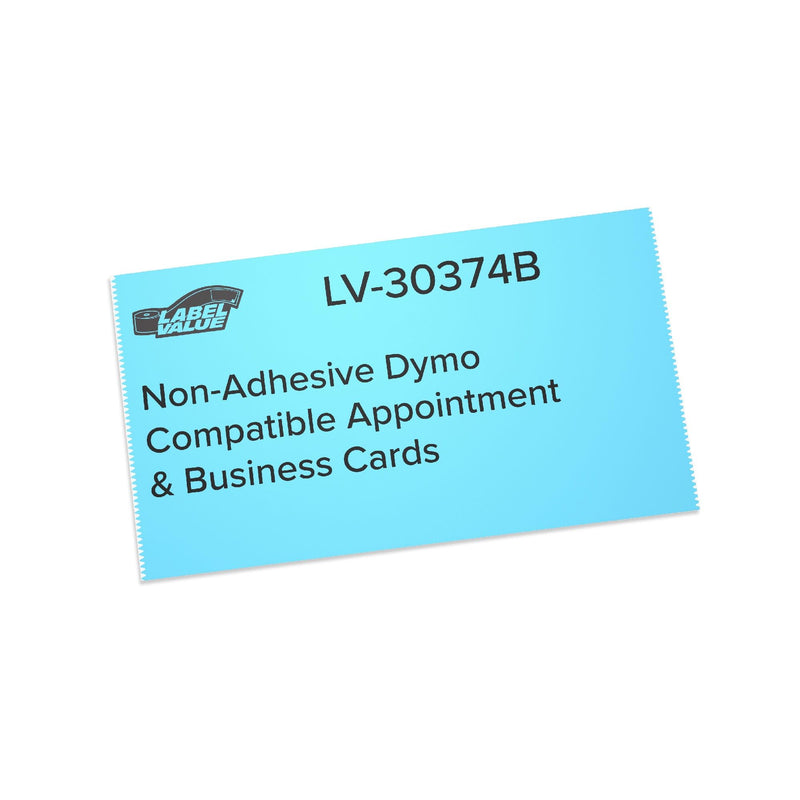 LabelValue LV-30374B Blue Appointment Cards - 2" x 3-1/2" - 300 Cards/Roll, Non-Adhesive - Compatible with DYMO LabelWriter 450 Series and Earlier Printers