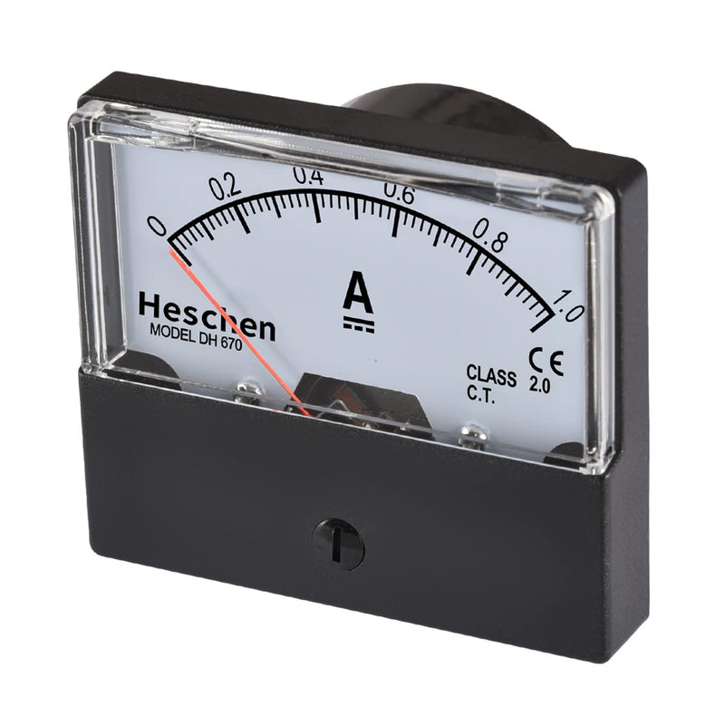 [Australia - AusPower] - Heschen Rectangle Panel Mounted Current Meter Ammeter Tester DH-670 DC 0-1mA Class 2.0 CE listed 